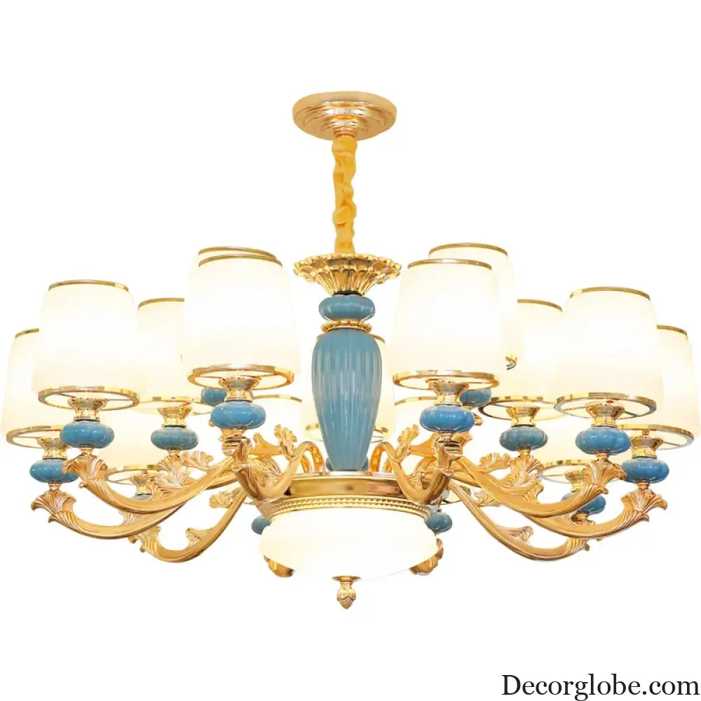 Modern Nordic Ceramic Crystal Chandelier - A Minimalist Lighting Fixture for Living Rooms, Dining Areas, Bedrooms, and Homes - DecorGlobe