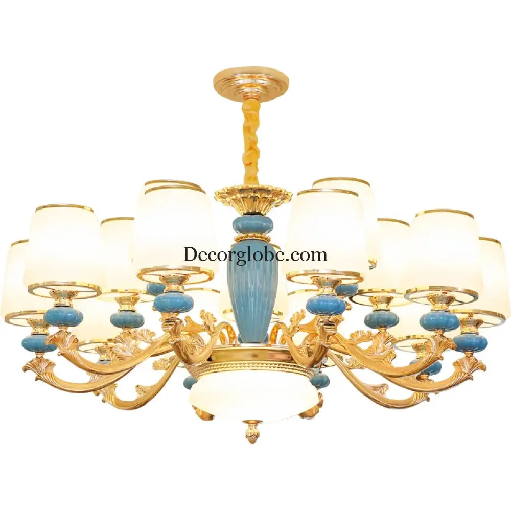 Modern Nordic Ceramic Crystal Chandelier - A Minimalist Lighting Fixture for Living Rooms, Dining Areas, Bedrooms, and Homes - DecorGlobe