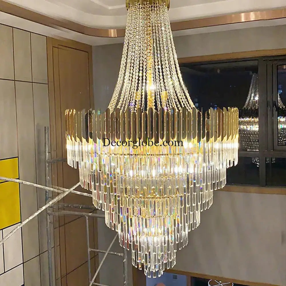 Modern Nordic Crystal Pendant Lights - Light Luxury Elegance for Villas, Hotels, and Double Staircase Living Spaces with LED Efficiency - DecorGlobe