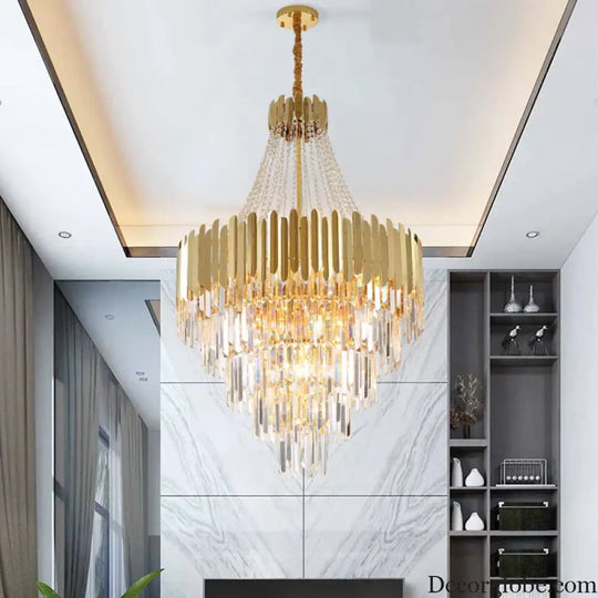 Modern Nordic Crystal Pendant Lights - Light Luxury Elegance for Villas, Hotels, and Double Staircase Living Spaces with LED Efficiency - DecorGlobe