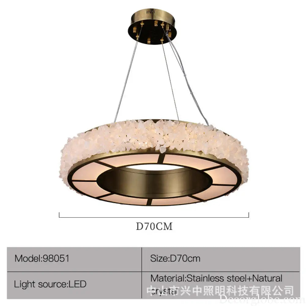 Modern Round Crystal Chandelier for Living &amp; Dining Room D70cm