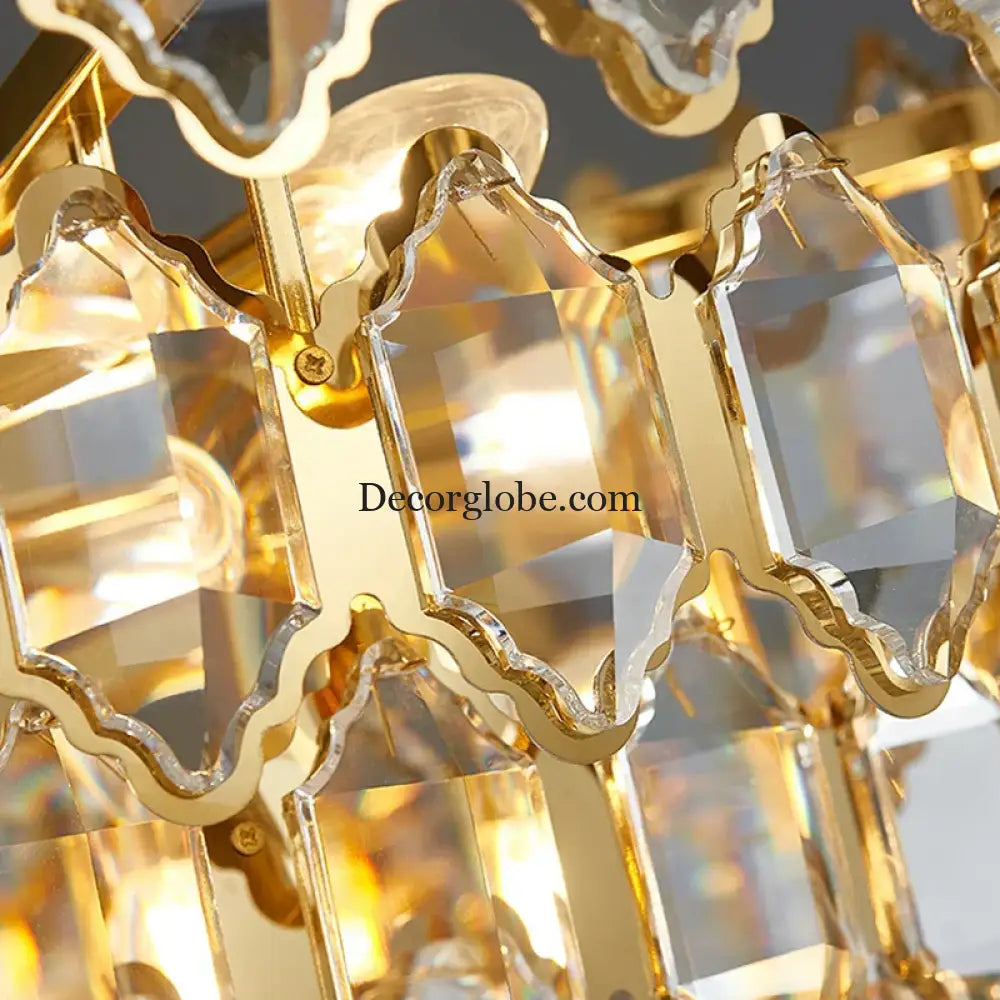 Modern Style Golden Luster Suspended Crystal Chandelier - Elegance for Living Rooms, Bedrooms, and Dining Spaces - DecorGlobe
