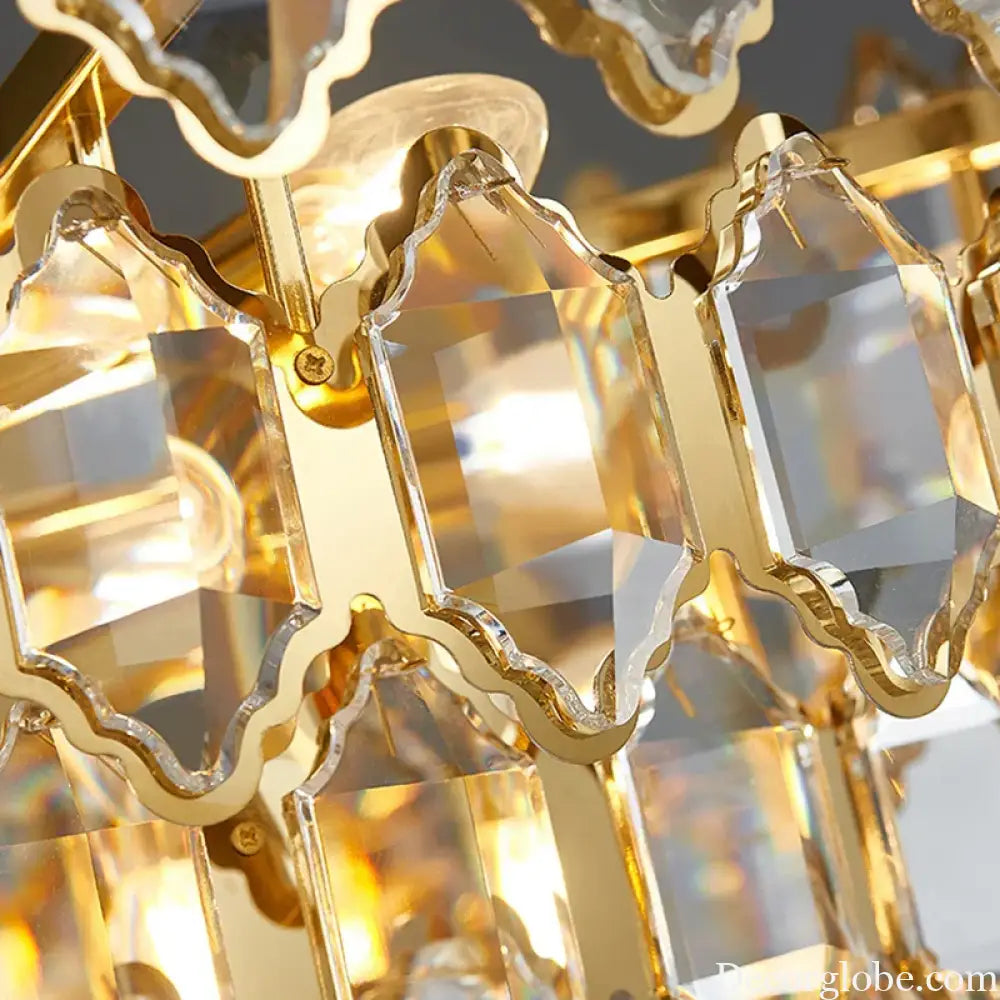 Modern Style Golden Luster Suspended Crystal Chandelier - Elegance for Living Rooms, Bedrooms, and Dining Spaces - DecorGlobe