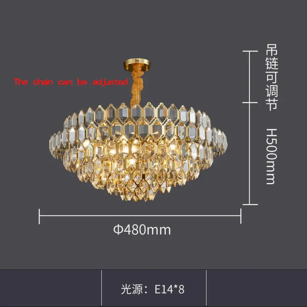 Modern Style Golden Luster Suspended Crystal Chandelier - Elegance for Living Rooms, Bedrooms, and Dining Spaces - DecorGlobe