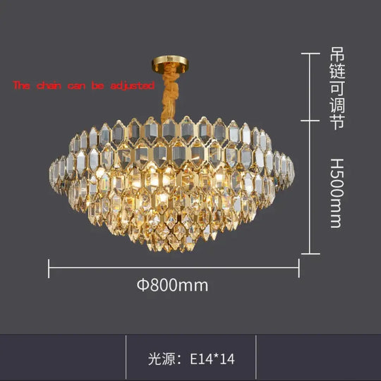 Modern Style Golden Luster Suspended Crystal Chandelier - Elegance for Living Rooms, Bedrooms, and Dining Spaces - DecorGlobe