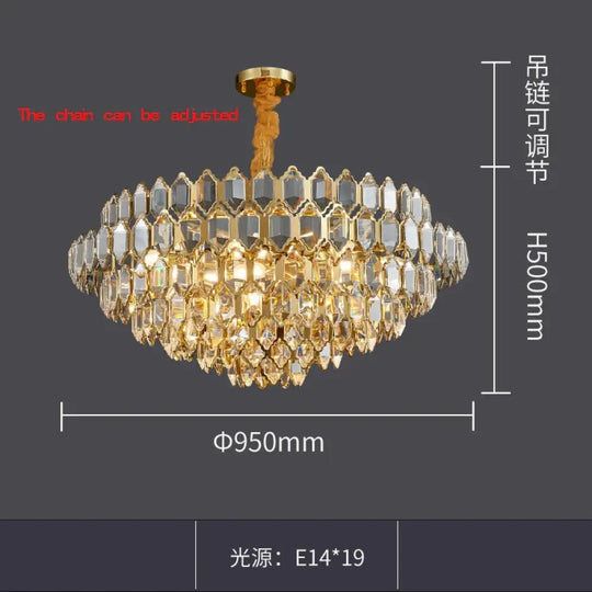 Modern Style Golden Luster Suspended Crystal Chandelier - Elegance for Living Rooms, Bedrooms, and Dining Spaces - DecorGlobe