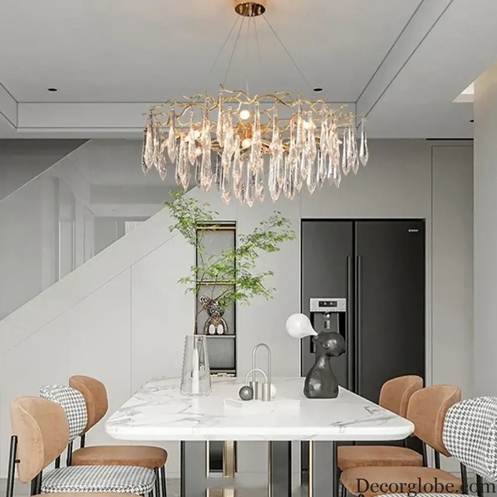 Multi-color Glass Drop Ceiling Chandeliers - Luxury LED Pendant Lights for Post-Modern Home Decor in Bedrooms - DecorGlobe