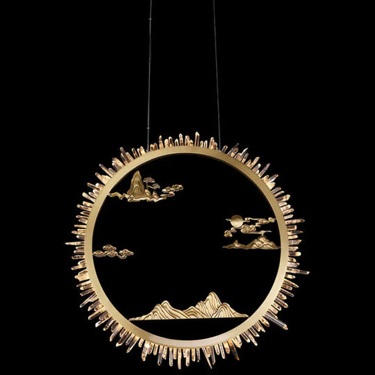 Natural Crystal Chandelier – 2025 Luxury Dining &amp; Bar Lighting D60cm
