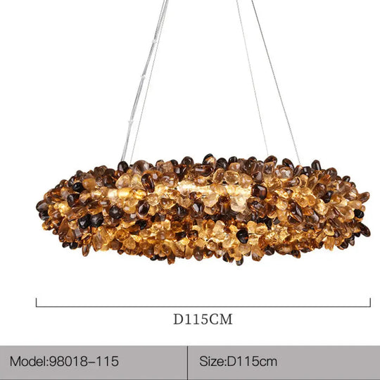 Natural Crystal Chandelier for Modern Living Spaces D115cm