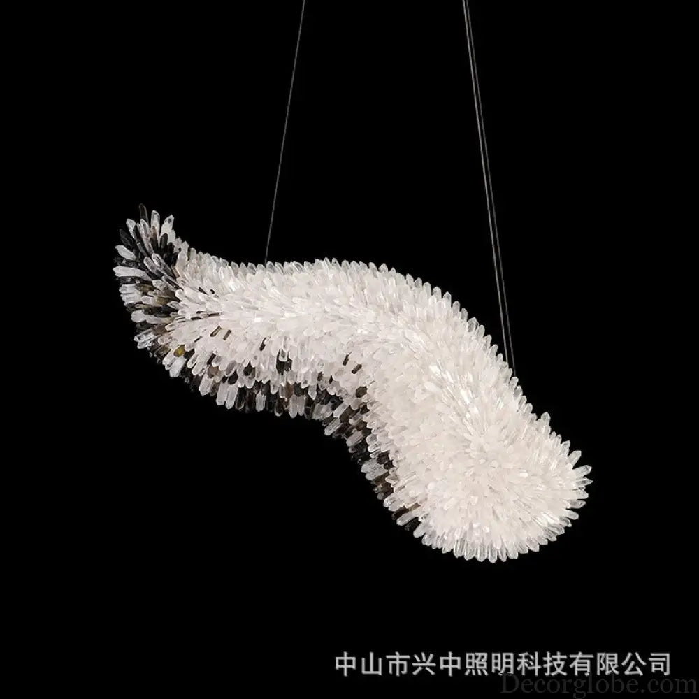 Natural Crystal Luxury Chandelier for Living Room and Dining L95 W36cm Chandelier