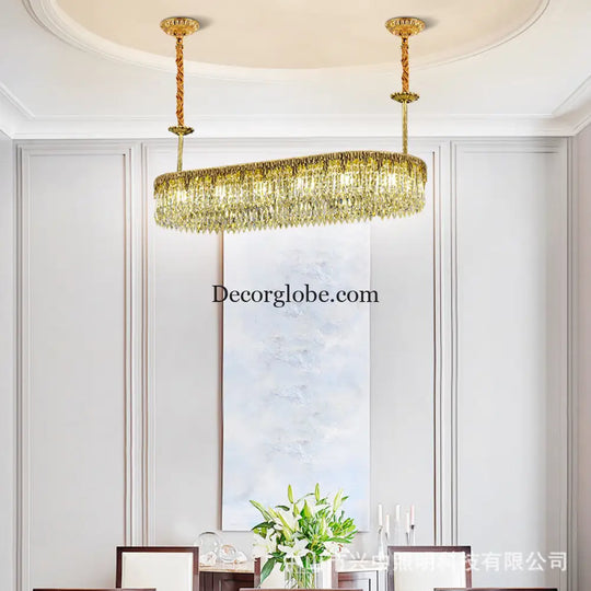 Nevaeh French All-Copper Light Luxury Crystal Linear Chandelier Chandelier