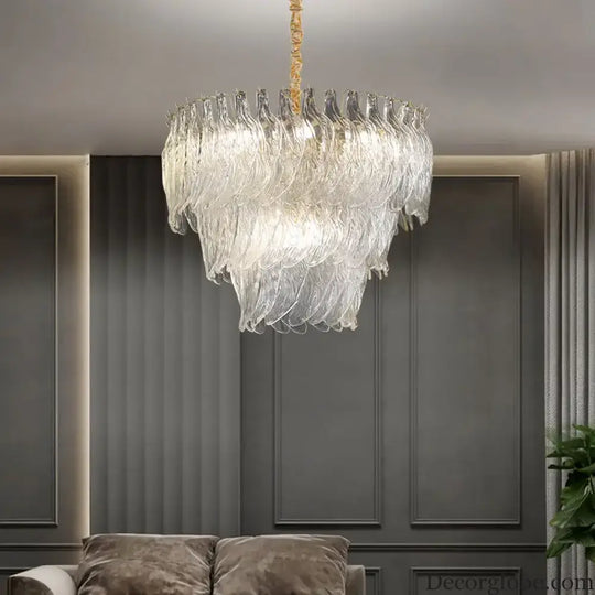 New Design Modern Style Golden Chandelier - Creative Artistry in Handmade Glass for Versatile Living Spaces - DecorGlobe