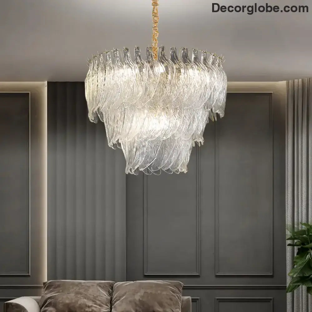 New Design Modern Style Golden Chandelier - Creative Artistry in Handmade Glass for Versatile Living Spaces - DecorGlobe