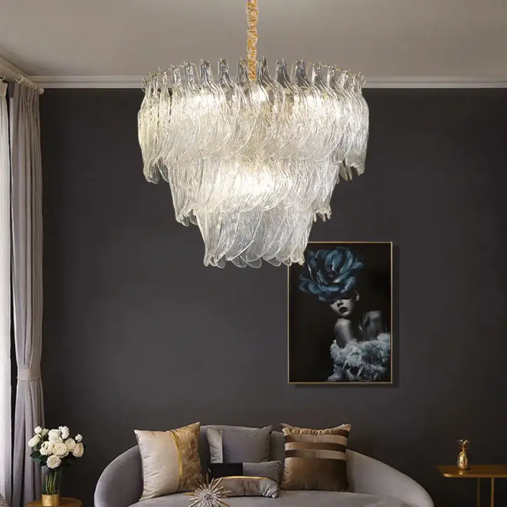 New Design Modern Style Golden Chandelier - Creative Artistry in Handmade Glass for Versatile Living Spaces - DecorGlobe