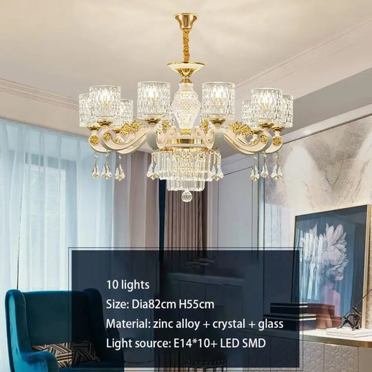 New European Style Crystal Ceiling Chandelier - Modern Luxury for High-Class Interiors - DecorGlobe