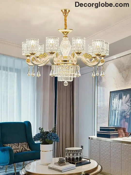 New European Style Crystal Ceiling Chandelier - Modern Luxury for High-Class Interiors - DecorGlobe
