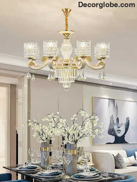 New European Style Crystal Ceiling Chandelier - Modern Luxury for High-Class Interiors - DecorGlobe