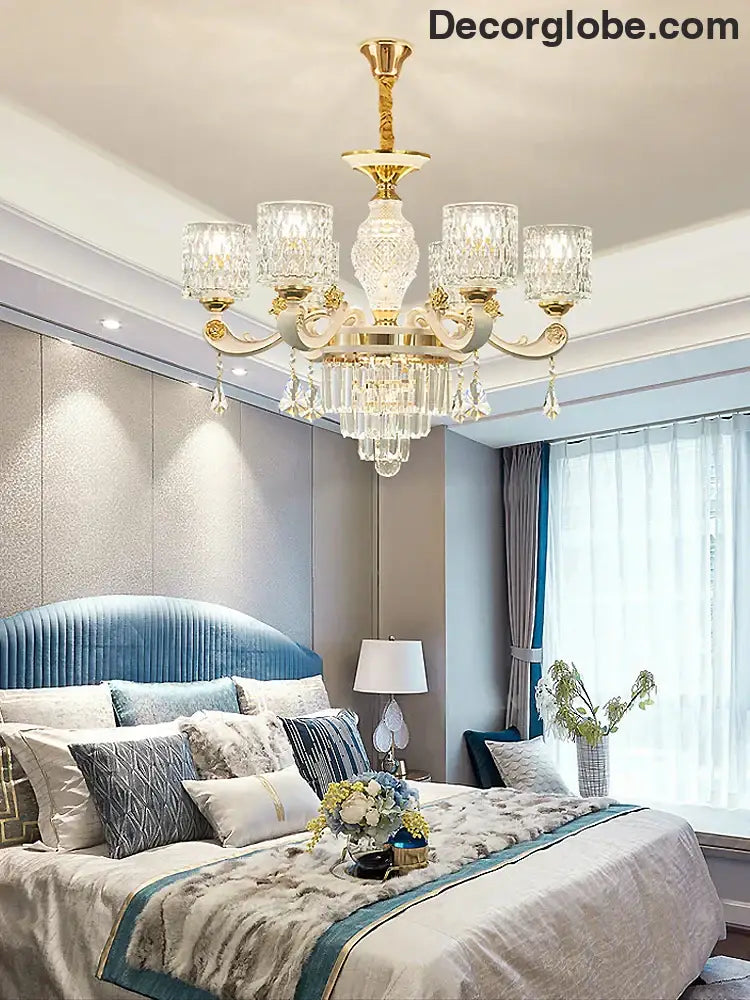 New European Style Crystal Ceiling Chandelier - Modern Luxury for High-Class Interiors - DecorGlobe