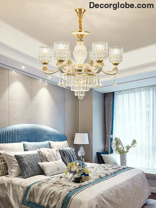 New European Style Crystal Ceiling Chandelier - Modern Luxury for High-Class Interiors - DecorGlobe