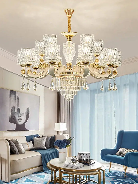 New European Style Crystal Ceiling Chandelier - Modern Luxury for High-Class Interiors - DecorGlobe