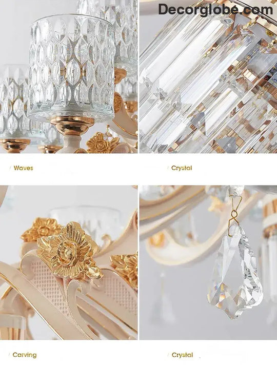 New European Style Crystal Ceiling Chandelier - Modern Luxury for High-Class Interiors - DecorGlobe