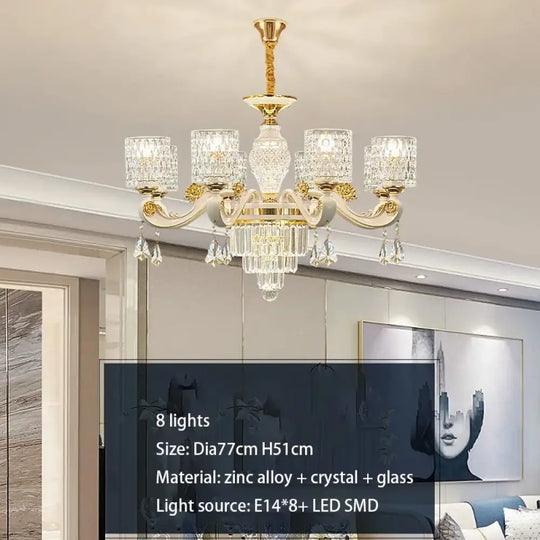 New European Style Crystal Ceiling Chandelier - Modern Luxury for High-Class Interiors - DecorGlobe