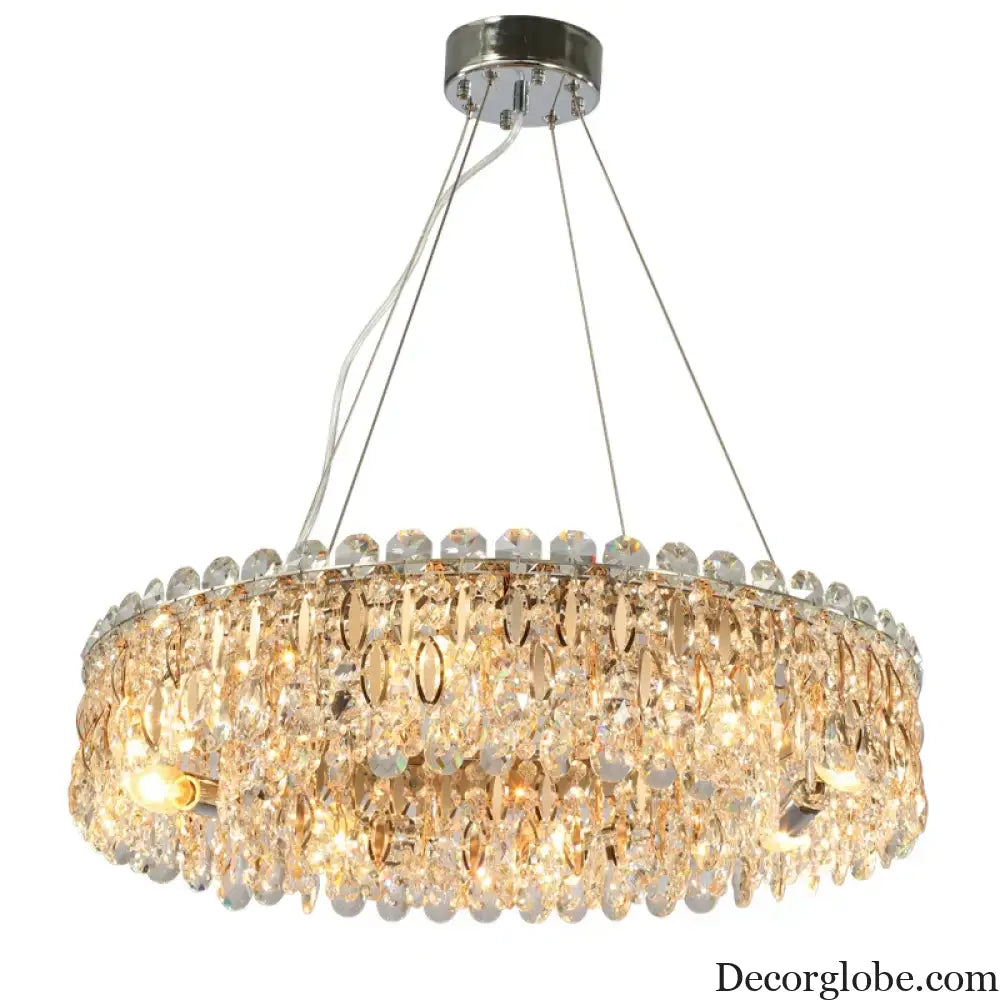 New Light Luxury K9 Crystal Chandelier - Chrome Elegance for Living, Dining, and Bedrooms - DecorGlobe