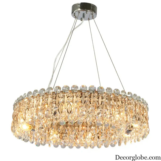 New Light Luxury K9 Crystal Chandelier - Chrome Elegance for Living, Dining, and Bedrooms - DecorGlobe