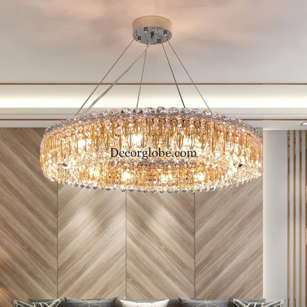 New Light Luxury K9 Crystal Chandelier - Chrome Elegance for Living, Dining, and Bedrooms - DecorGlobe