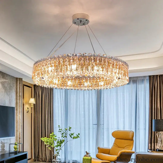 New Light Luxury K9 Crystal Chandelier - Chrome Elegance for Living, Dining, and Bedrooms - DecorGlobe