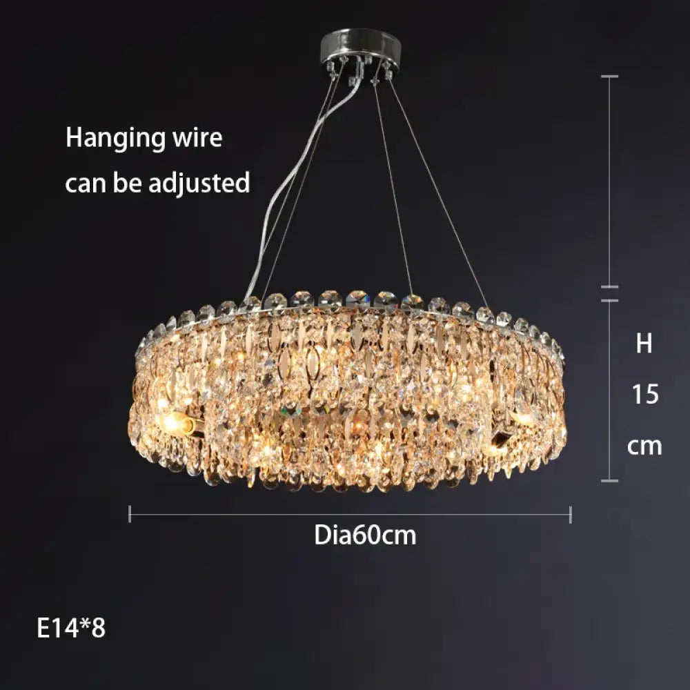 New Light Luxury K9 Crystal Chandelier - Chrome Elegance for Living, Dining, and Bedrooms - DecorGlobe
