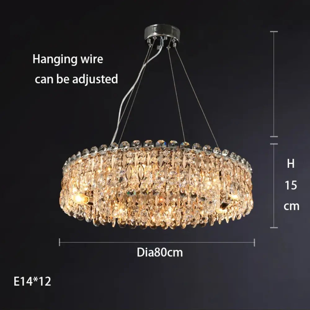 New Light Luxury K9 Crystal Chandelier - Chrome Elegance for Living, Dining, and Bedrooms - DecorGlobe