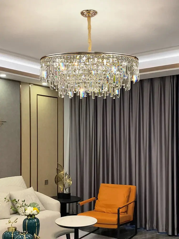 New Modern Crystal Chandelier - Effortless Elegance for Living, Dining, and Bedroom Spaces - DecorGlobe