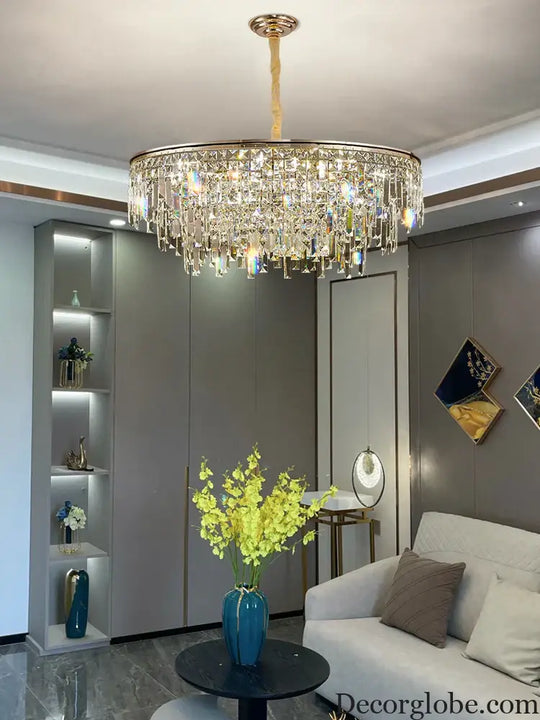 New Modern Crystal Chandelier - Effortless Elegance for Living, Dining, and Bedroom Spaces - DecorGlobe