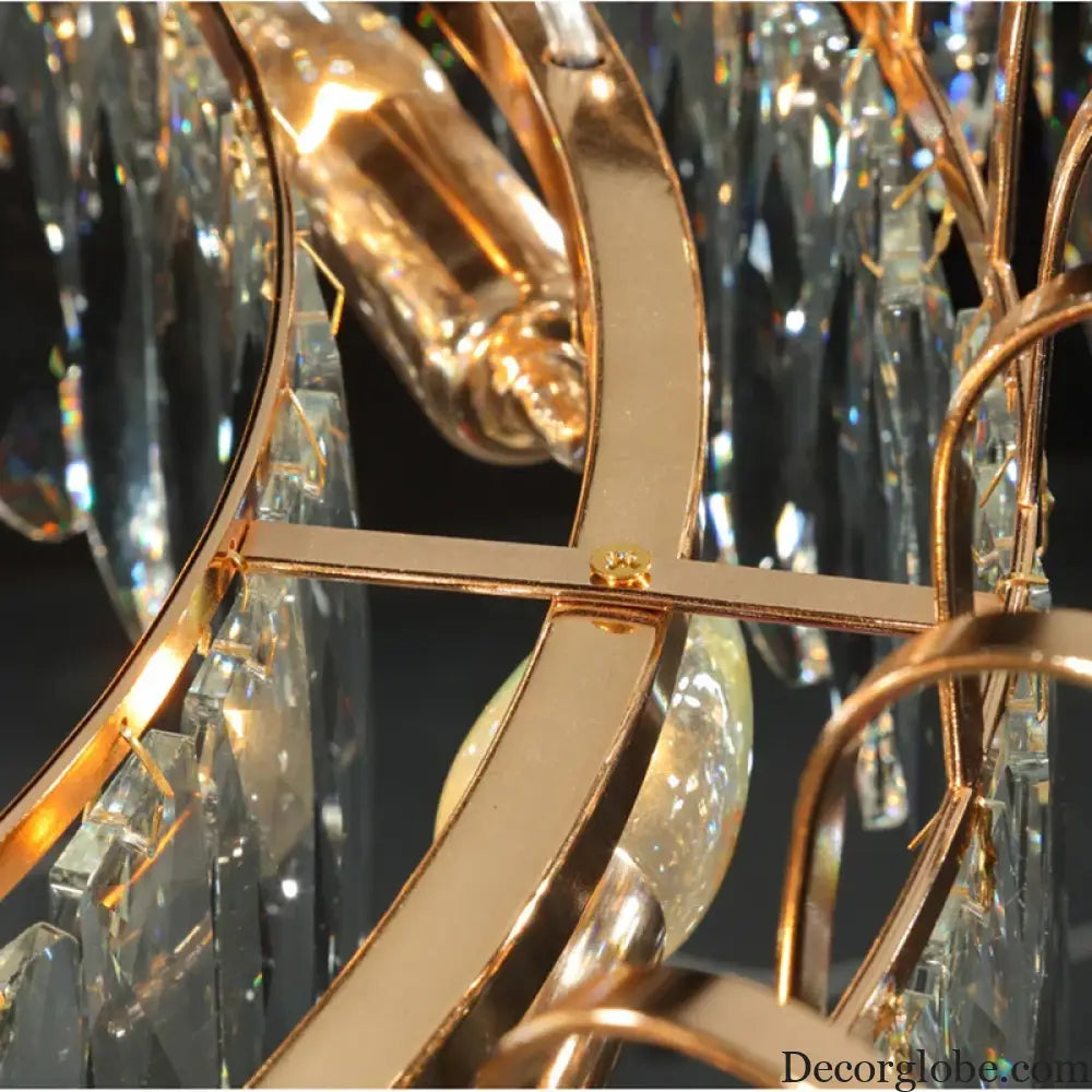 New Modern Crystal Chandelier - Luxurious Home Decor Lighting in Round Gold Design with LED Illumination - DecorGlobe