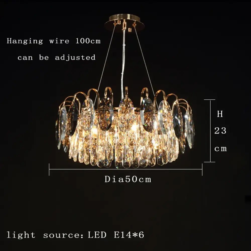 New Modern Crystal Chandelier - Luxurious Home Decor Lighting in Round Gold Design with LED Illumination - DecorGlobe