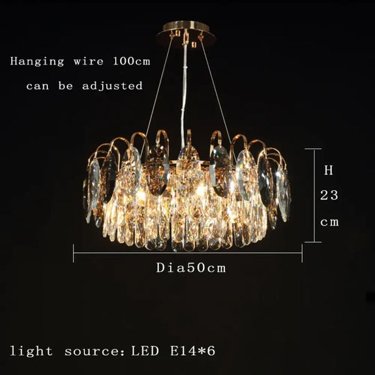 New Modern Crystal Chandelier - Luxurious Home Decor Lighting in Round Gold Design with LED Illumination - DecorGlobe
