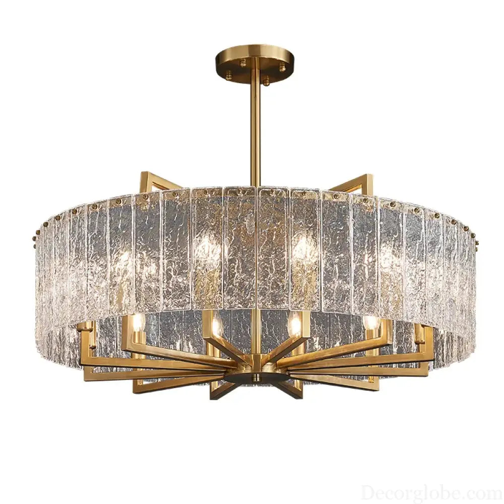 New Modern Glass Chandelier - Luxury Round Design with Creative Gold Accents for Stylish Home Illumination - DecorGlobe