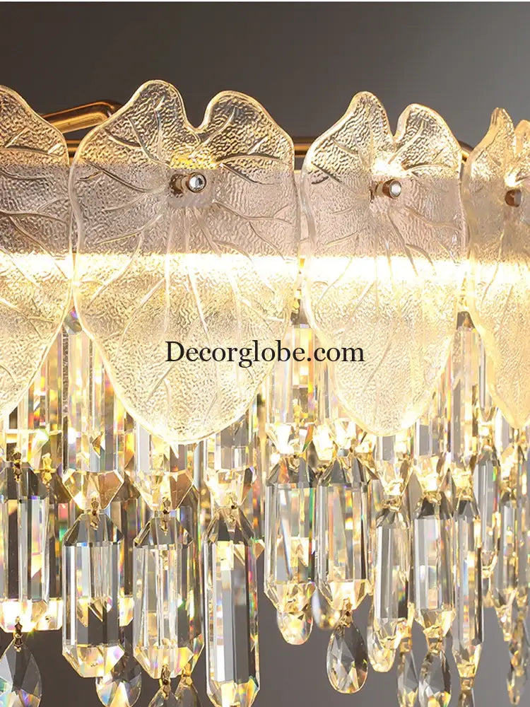 New Modern LED Pendant Lamp - Gold Luxury Round Crystal Ceiling Chandelier for Living Rooms, Bedrooms, Dining Rooms, and Kitchens - DecorGlobe