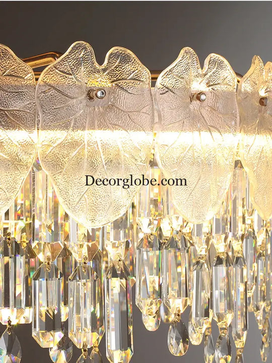 New Modern LED Pendant Lamp - Gold Luxury Round Crystal Ceiling Chandelier for Living Rooms, Bedrooms, Dining Rooms, and Kitchens - DecorGlobe