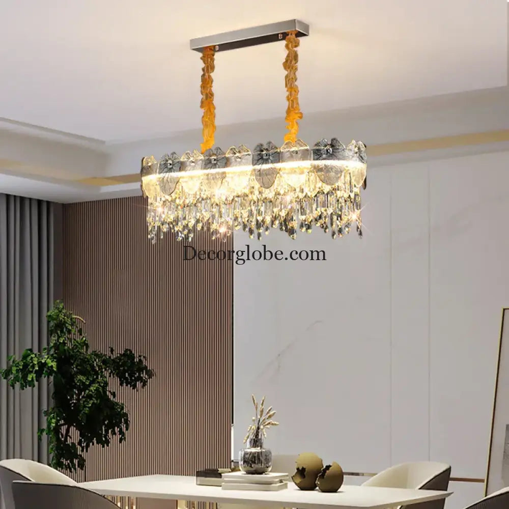 New Modern LED Pendant Lamp - Gold Luxury Round Crystal Ceiling Chandelier for Living Rooms, Bedrooms, Dining Rooms, and Kitchens - DecorGlobe