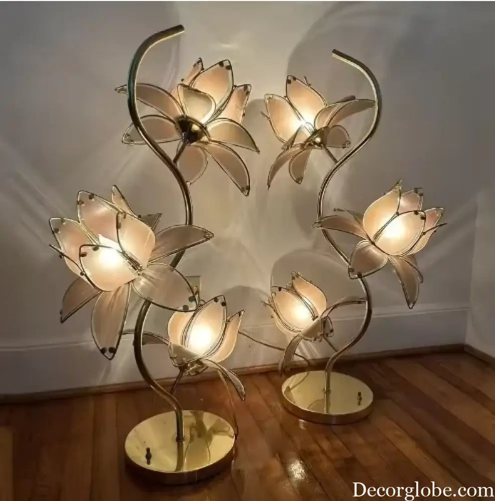 Élise Lotus LED Flexible Flower Table Lamp E26 Glass