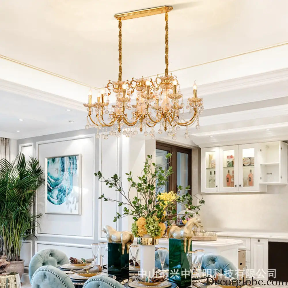 Nora European Luxury Crystal Copper Chandelier for Villa Diameter 126cm width 70cm height 89cm Chandelier