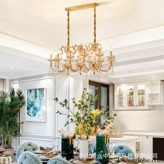 Nora European Luxury Crystal Copper Chandelier for Villa Diameter 126cm width 70cm height 89cm Chandelier