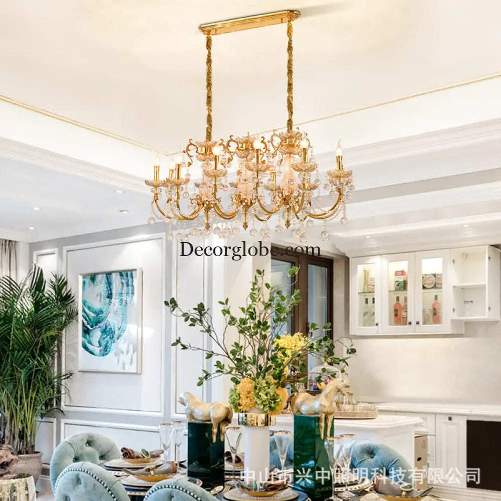 Nora European Luxury Crystal Copper Chandelier for Villa Diameter 126cm width 70cm height 89cm Chandelier