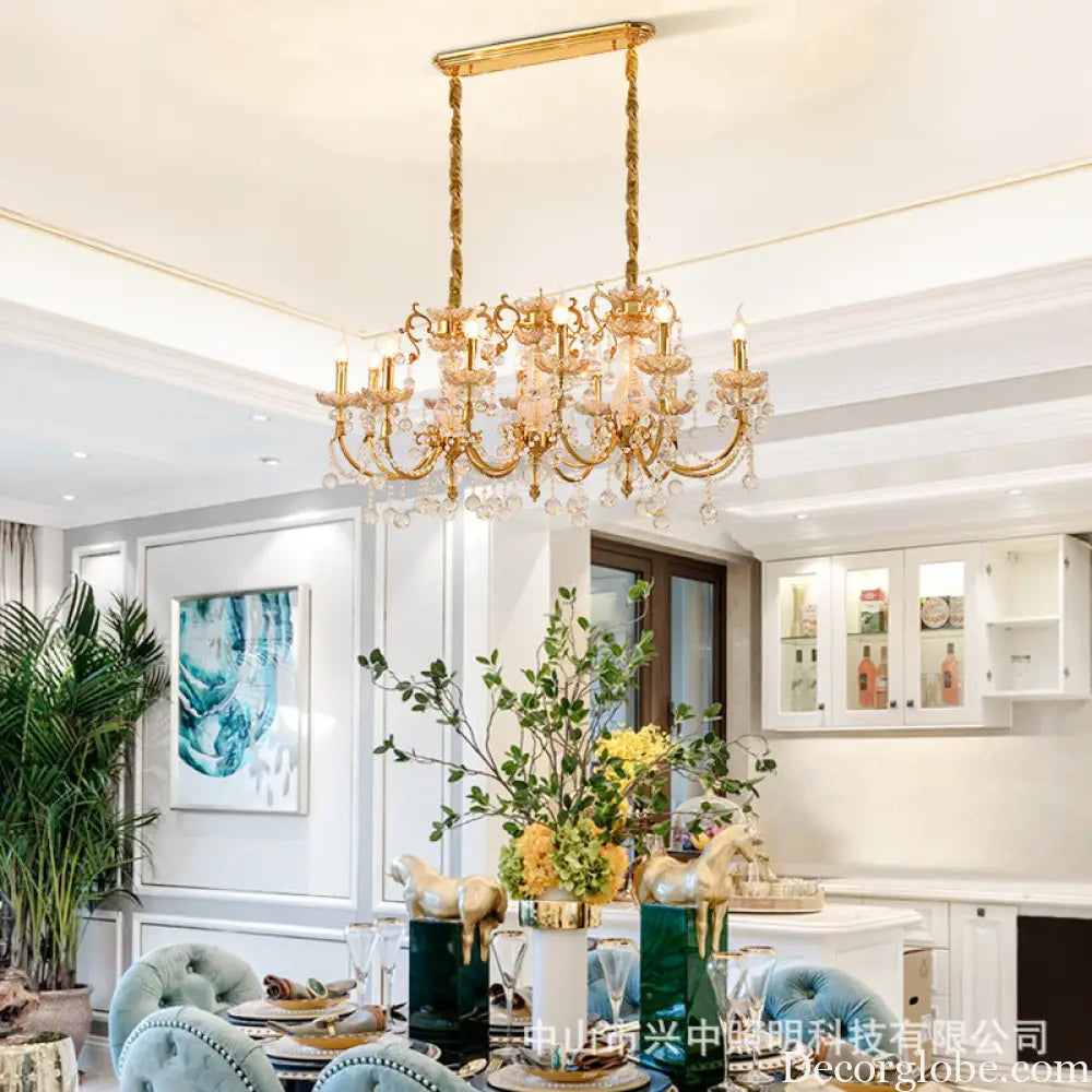 Nora European Luxury Crystal Copper Chandelier for Villa Diameter 126cm width 70cm height 89cm Chandelier