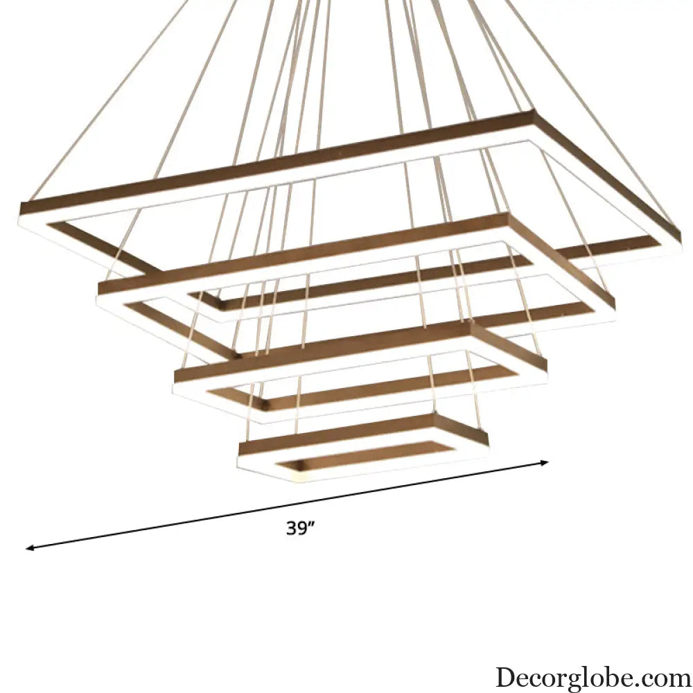 Nordic Style 4-Tier Acrylic LED Coffee Chandelier Light Coffee