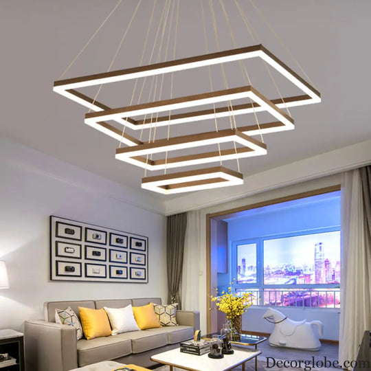 Nordic Style 4-Tier Acrylic LED Coffee Chandelier Light Coffee