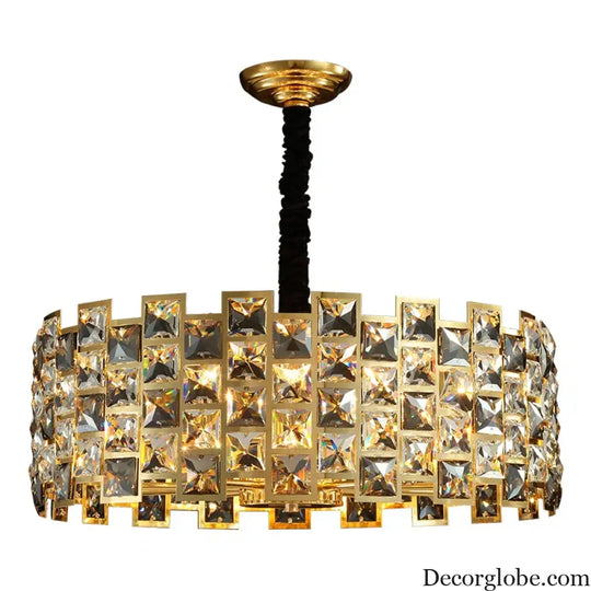 Nordic Golden Modern LED Ceiling chandelier Dining Room Decoration Lamp Square, Round Crystal Lamp - DecorGlobe