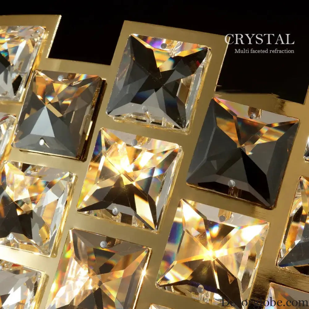 Nordic Golden Modern LED Ceiling chandelier Dining Room Decoration Lamp Square, Round Crystal Lamp - DecorGlobe